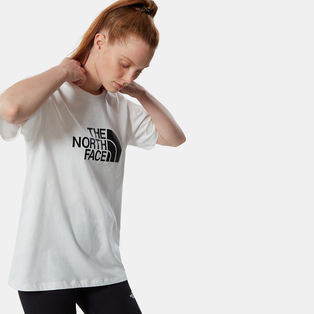 The North Face Relaxed Easy Γυναικεια T Shirt - Ασπρα / Μαυρα (KQEN78521)